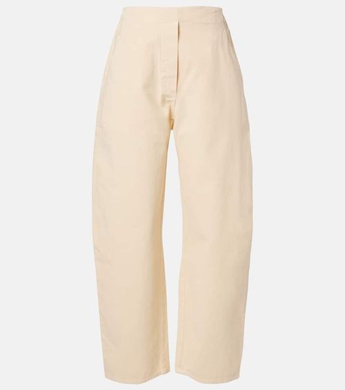 Chloe cotton barrel-leg pants
