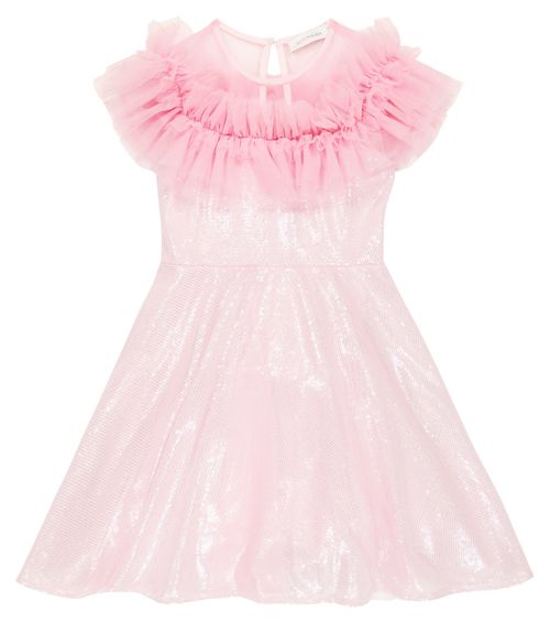 Monnalisa Sequined ruffle dress