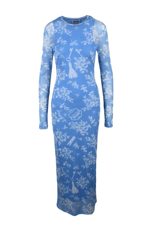 Jeans Silhouette Dress - Sky Blue/White
