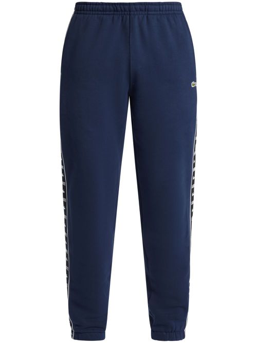 Logo-tape cotton-blend track pants - Blue