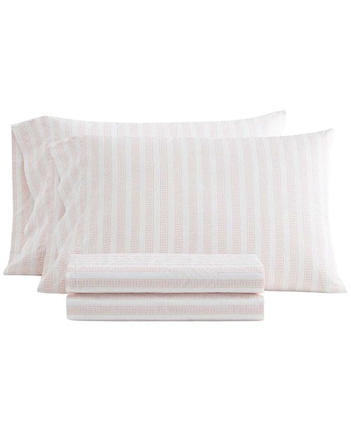 Leaf Stripe Cotton Sheet Set