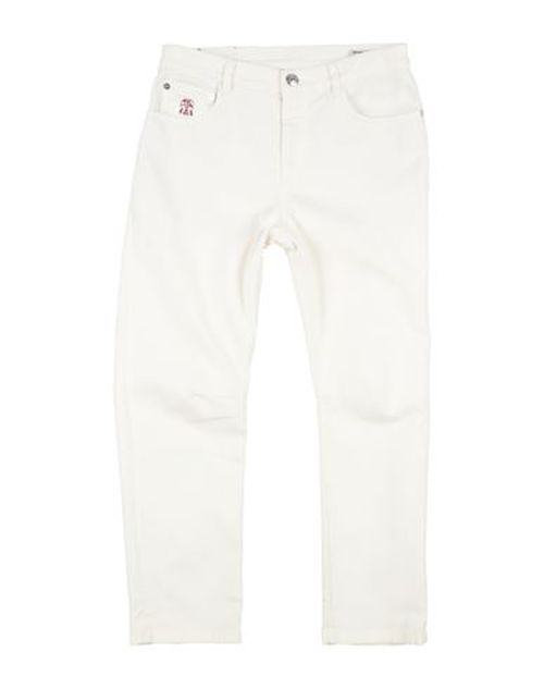 Kid Boy Pants White Size 12 Cotton, Elastane