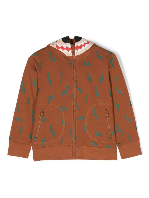 Grizzly Bear zip-up hooded jacket - Brown