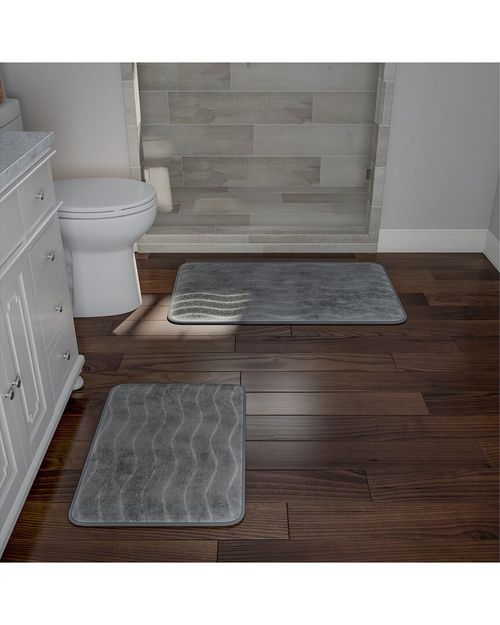 2Pc Soft Memory Foam Bath Mat Set