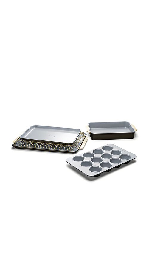 Caraway LOT DE MOULES À PÂTISSERIE NON-TOXIC CERAMIC NON-STICK HALF BAKEWARE SET en Black