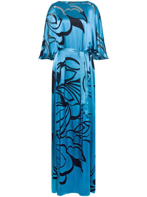 Silk-satin dress - Blue