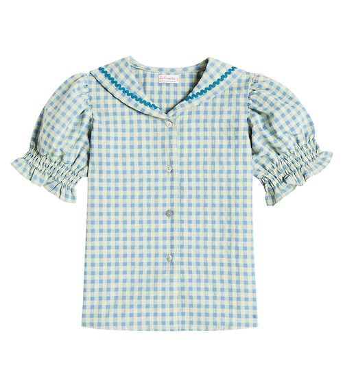 Georgina gingham cotton-blend shirt