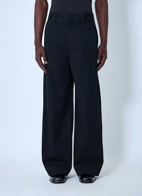 Wide-leg Tailored Trousers - Man Pants Black Eu