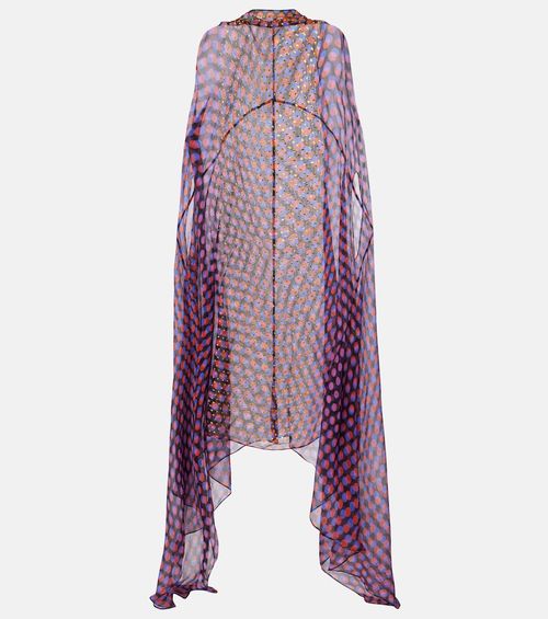 Polka-dot silk satin minidress