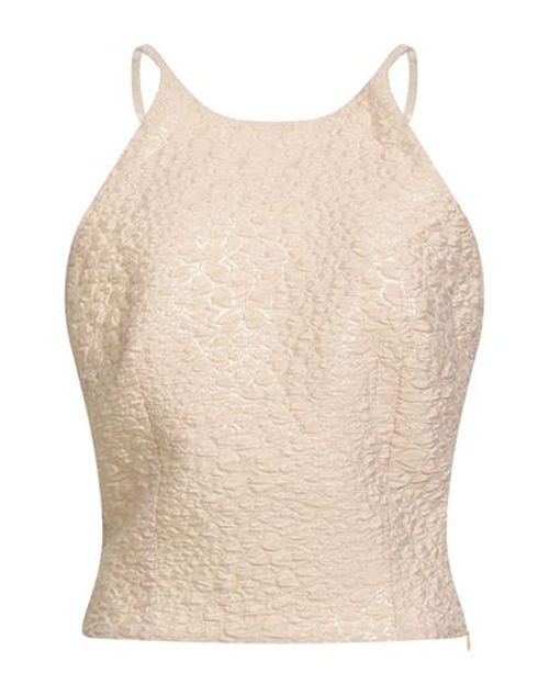 Woman Top Beige Size 2 Polyester, Polyamide, Metallic Polyester