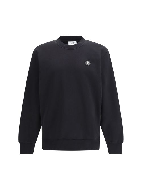 Logo-Embroidered Crewneck Sweatshirt — Black