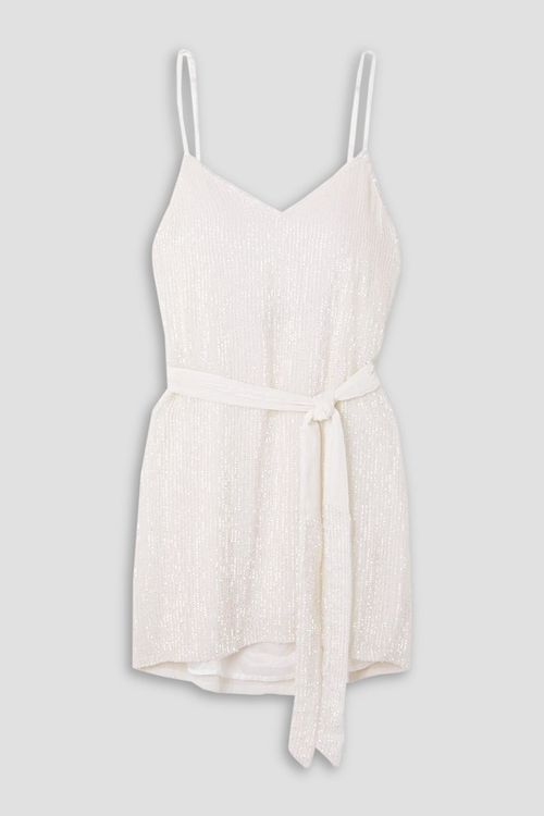 Claire belted sequined chiffon mini dress