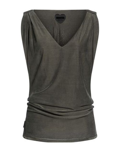 Woman Top Dark green Size 10 Cupro, Elastane