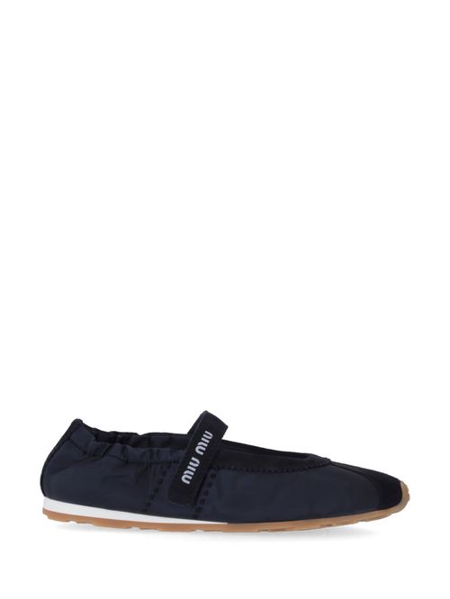 Navy Blue Logo Ballet Flats