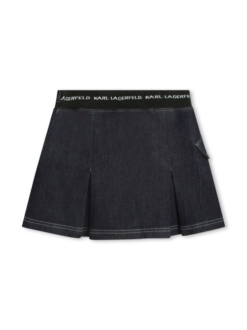 Logo-waistband denim miniskirt - Black