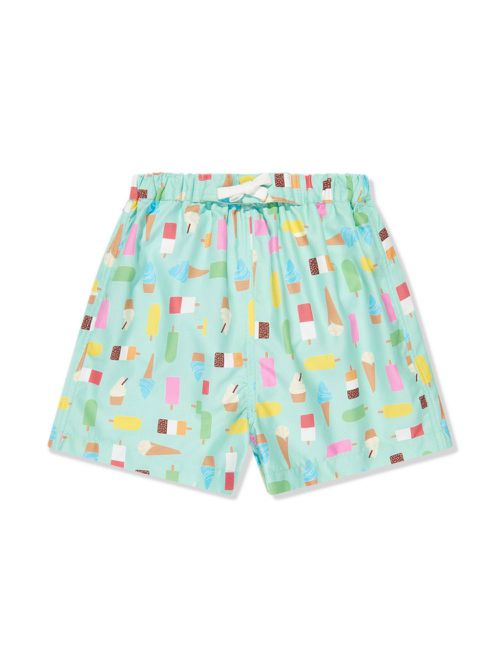 Ice cream-print swim shorts - Green