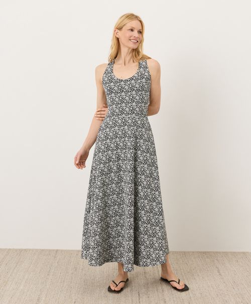 Women's Bohemian Dreams Black Fit & Flare Open Back Maxi Dre