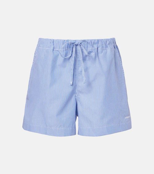 Striped cotton poplin shorts