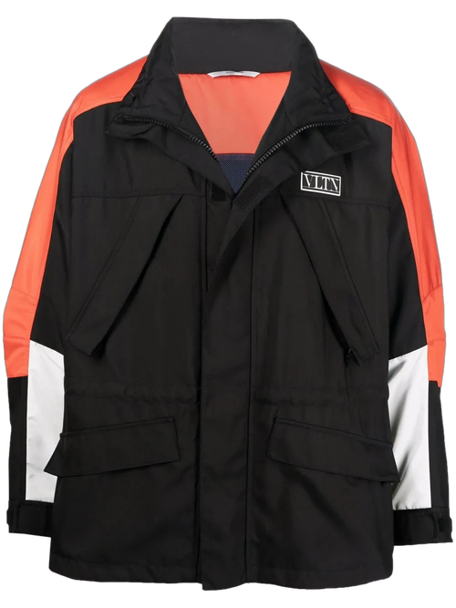 Colour-Block Sports Jacket — Black