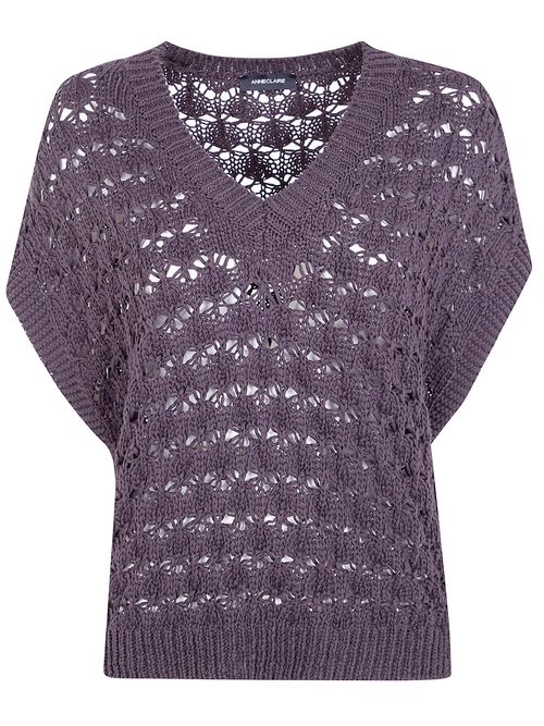 Anneclaire Short Sleeves V Neck Sweater