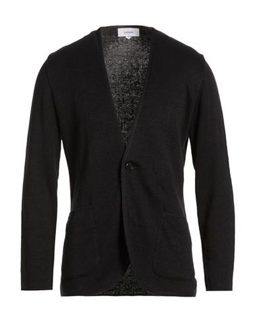 Man Cardigan Black Size M Linen, Cotton
