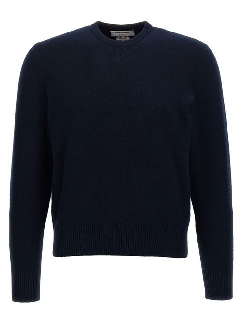 Virgin Wool Crew Neck Sweater — Navy