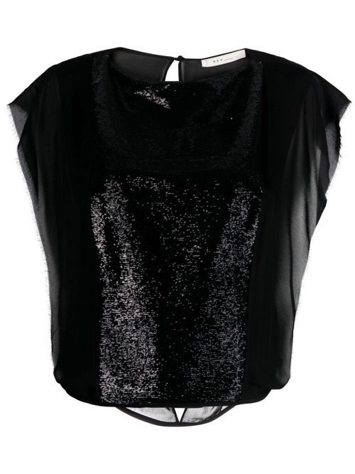The Royston sequin-embellished top - Black