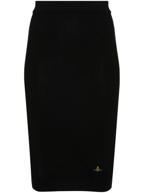 Orb-embroidered skirt - Black