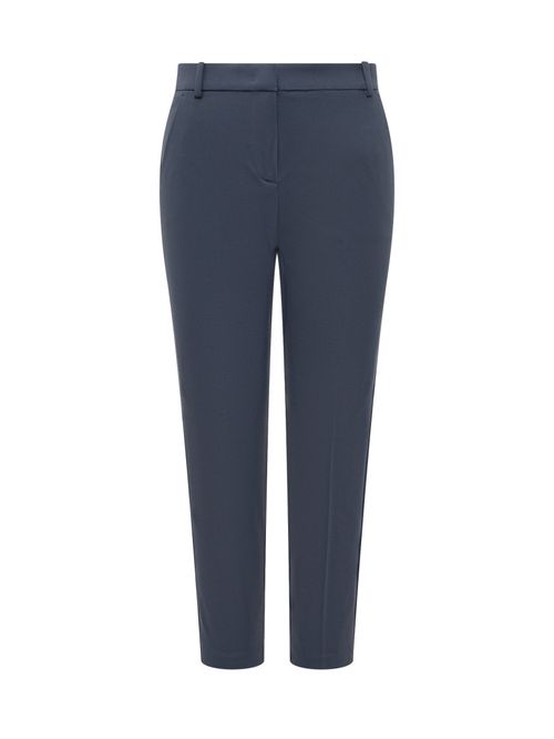 Blue Straight Flat Front Pants