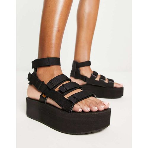 Teva Womens flatform mevia gladiator chunky sandals in black - Size UK 9