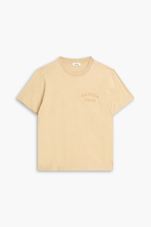 Embroidered cotton-jersey T-shirt - Neutral - L