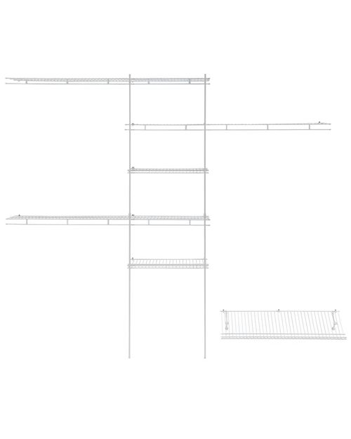 ClosetMaid Superslide Fixed Mount 60-96 Inch Wire Closet Organizer With Shoe Shelf