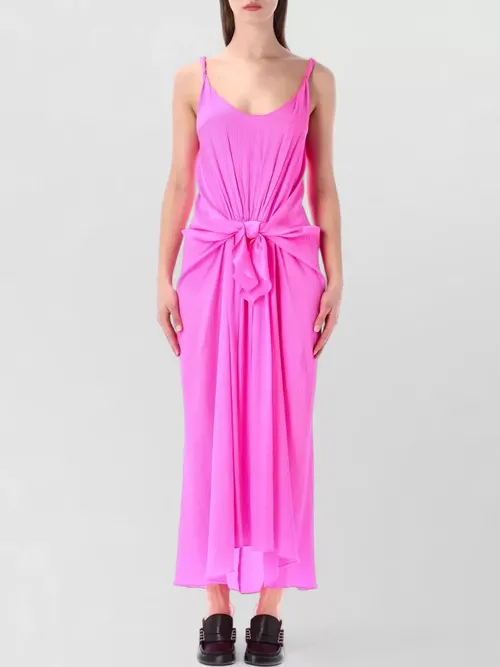 JW Anderson - front knot pleated maxi v neck dre