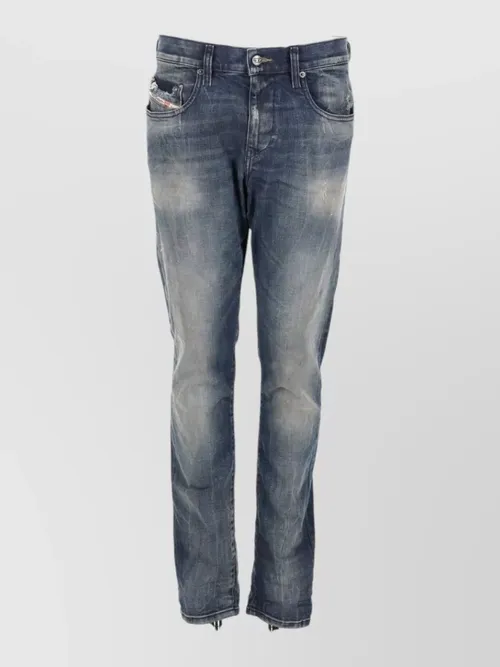 Diesel - denim pants belt loops distressed faded five pocket