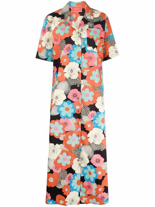 Bowling floral shirtdress - Orange