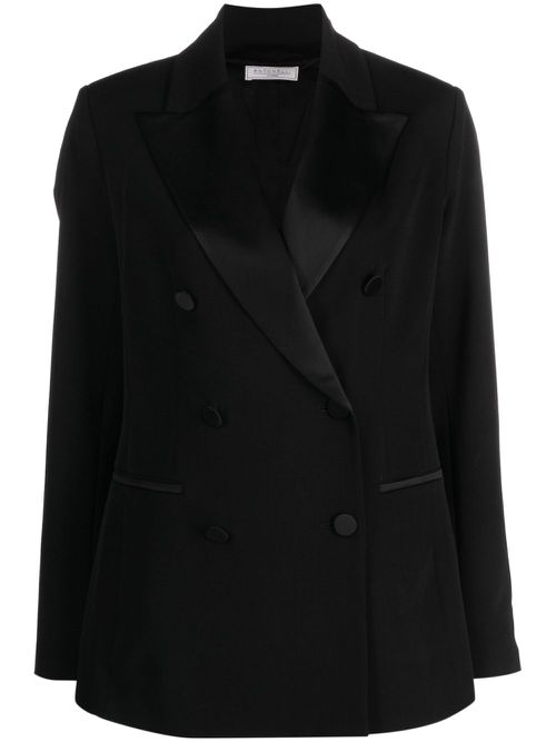 Double-breasted notched-lapels blazer - Black