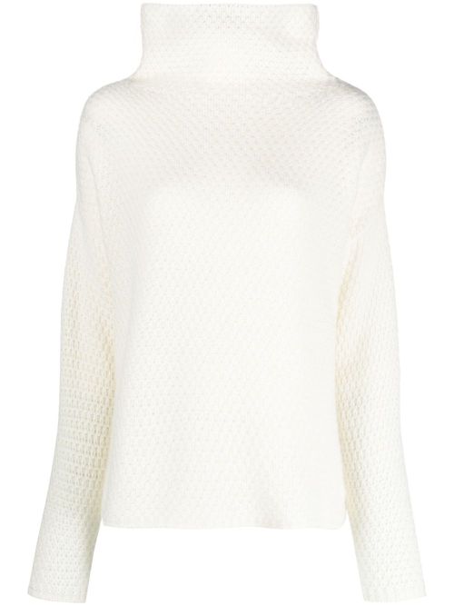 High-neck cashmere top - Neutrals
