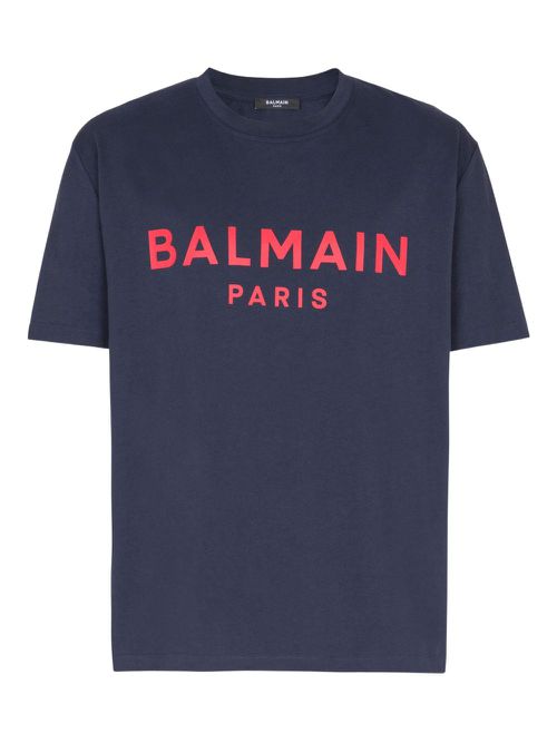 Balmain logo-print T-shirt - Blue