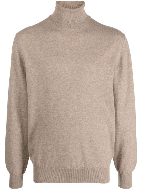Roll-neck cashmere jumper - Neutrals