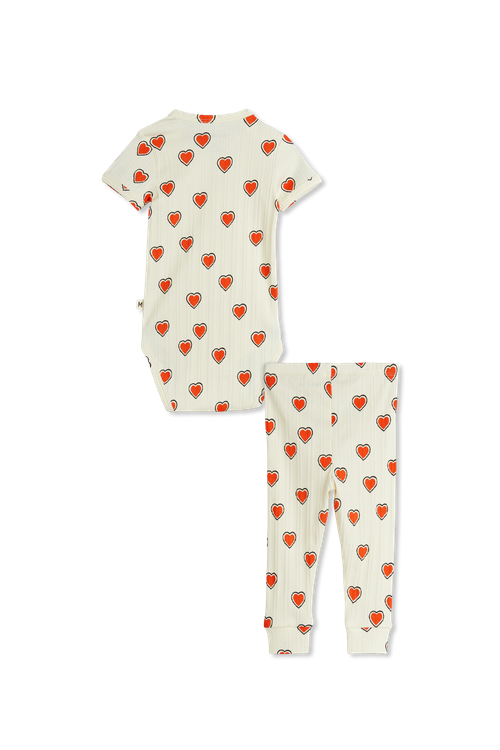 Mini Rodini Set: Bodysuit And Leggings, Unisex, Cream