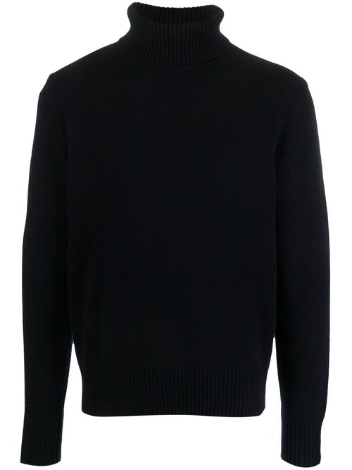 Roll-neck wool jumper - Blue