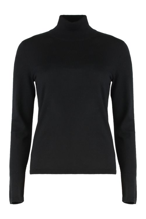 Black High Neck Wool Sweater