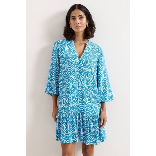 Phase Eight Women's Phoebe Tiered Hem V-Neck Mini Dress in Turquoise