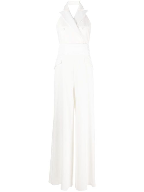 Tailored halterneck jumpsuit - White