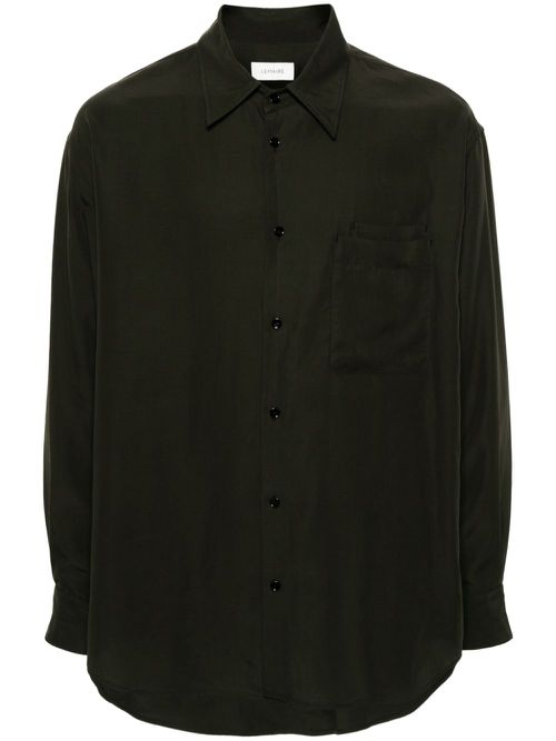 Double-pocket lyocell shirt - Brown