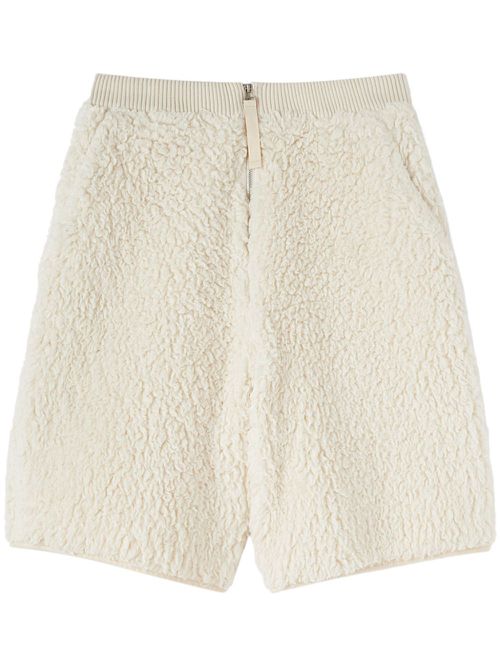 Textured cotton shorts - White