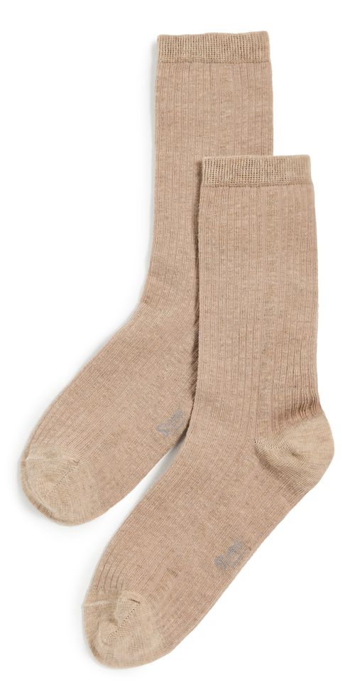 Cotton Cashmere Crew Socks Red One Size