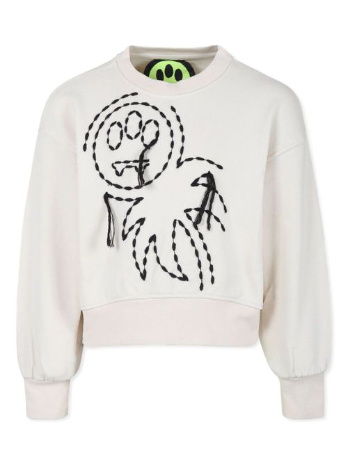 Logo-embroidered sweatshirt - Neutrals