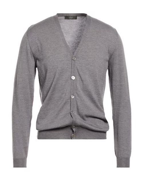 Man Cardigan Grey Size 40 Wool, Polyamide