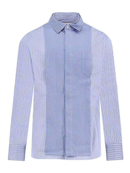 Shirt in striped cotton popelines